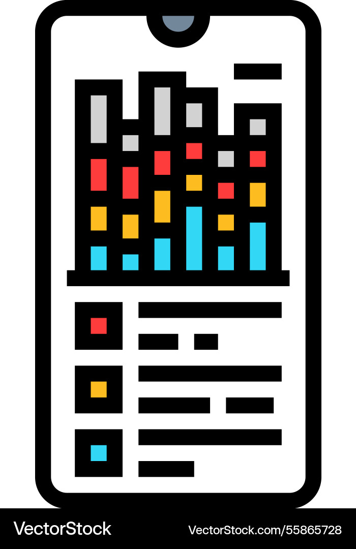Digital well being dashboard tech color icon Digital well being dashboard tech color icon vector image