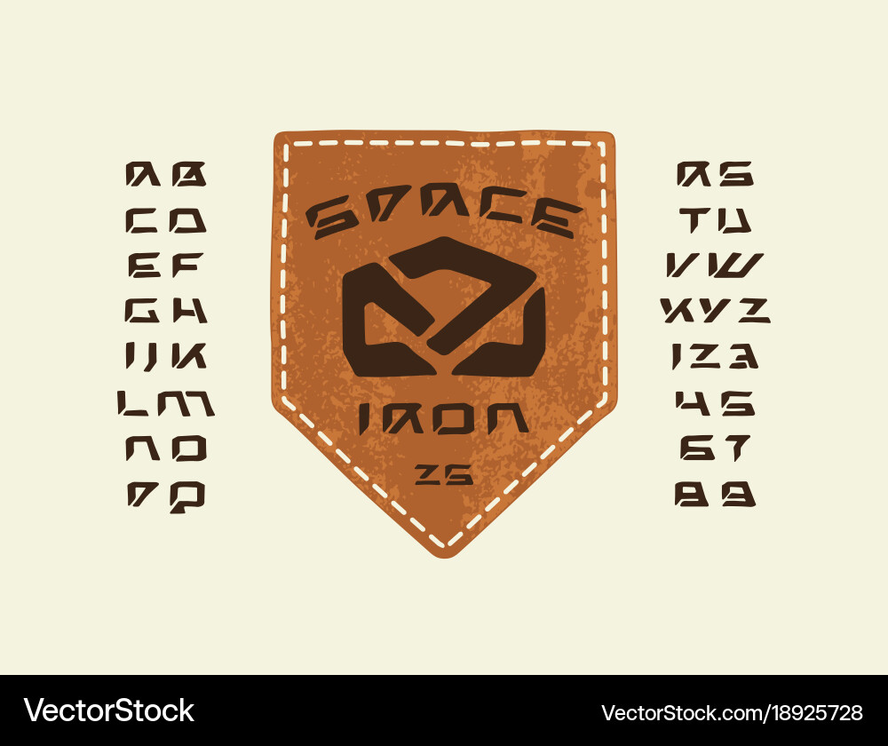 Futuristic font in the style of handmade graphics Vector Image