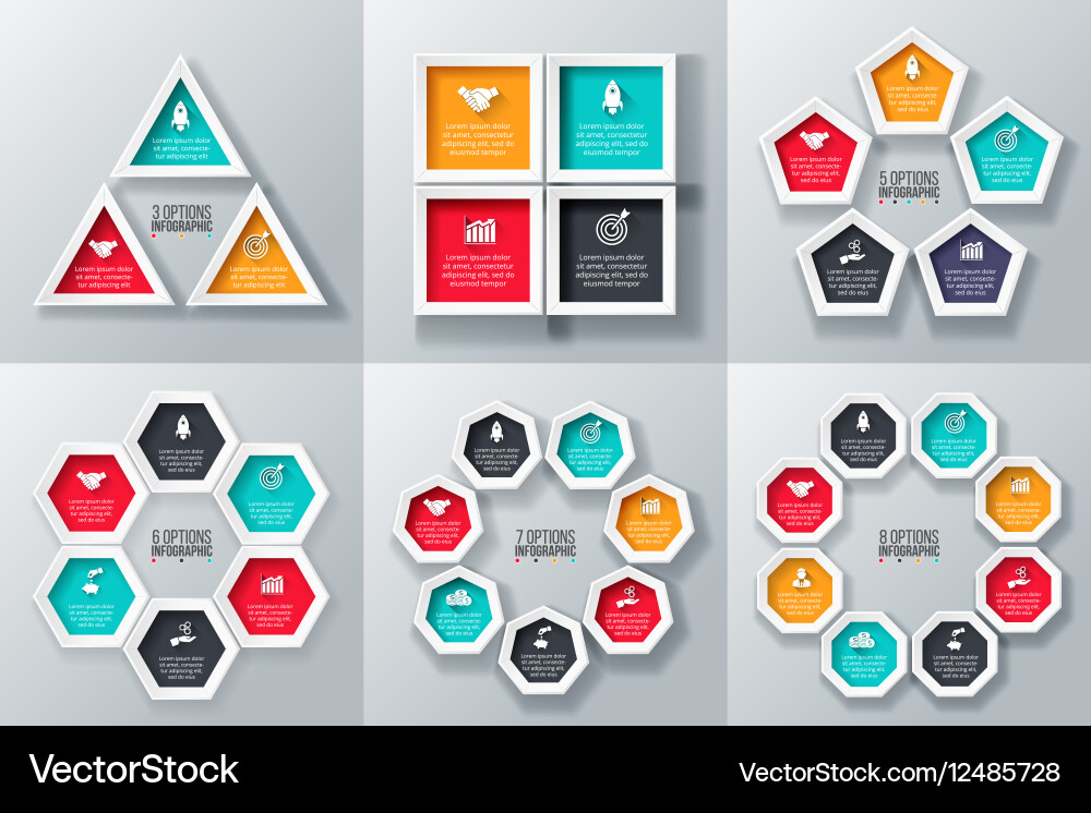 Geometric Data & Process Elements vector image