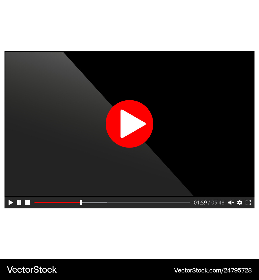 Isolated Web Video Player Vector Image