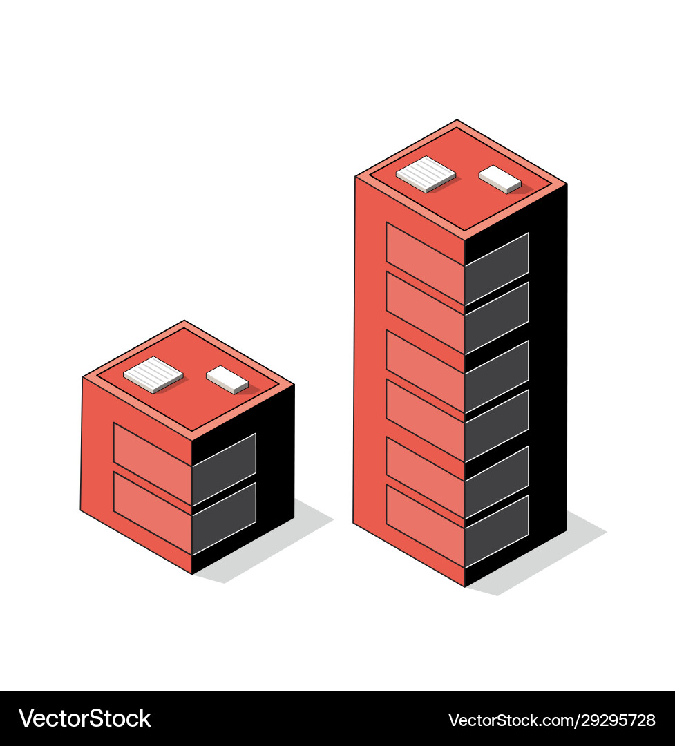 Isometric 3d module block district part Isometric 3d module block district part vector image