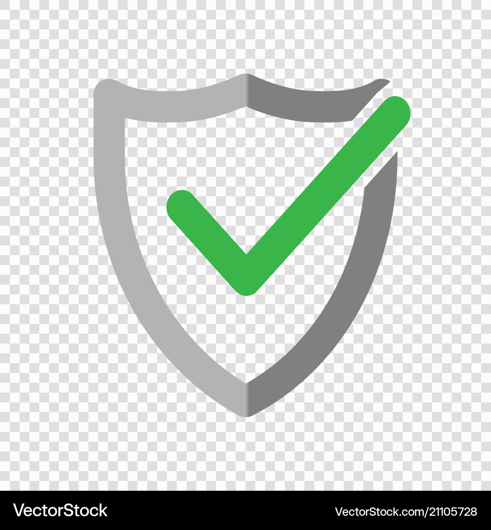 Shield with Check Mark Icon Vector Image