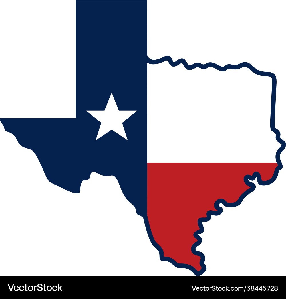 Texas State Flag Illustration Vector Image