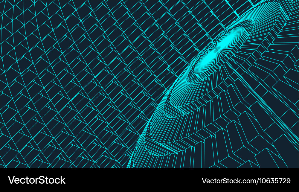 Abstract 3d illuminated distorted mesh sphere vector image