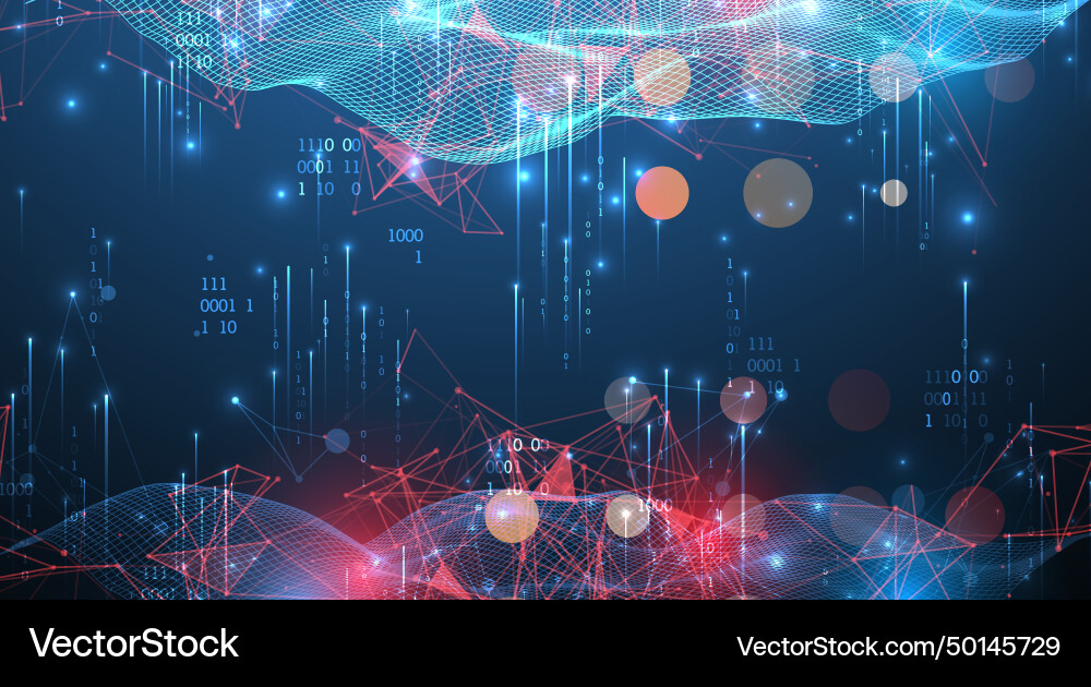 Big data abstract digital futuristic wireframe Big data abstract digital futuristic wireframe vector image