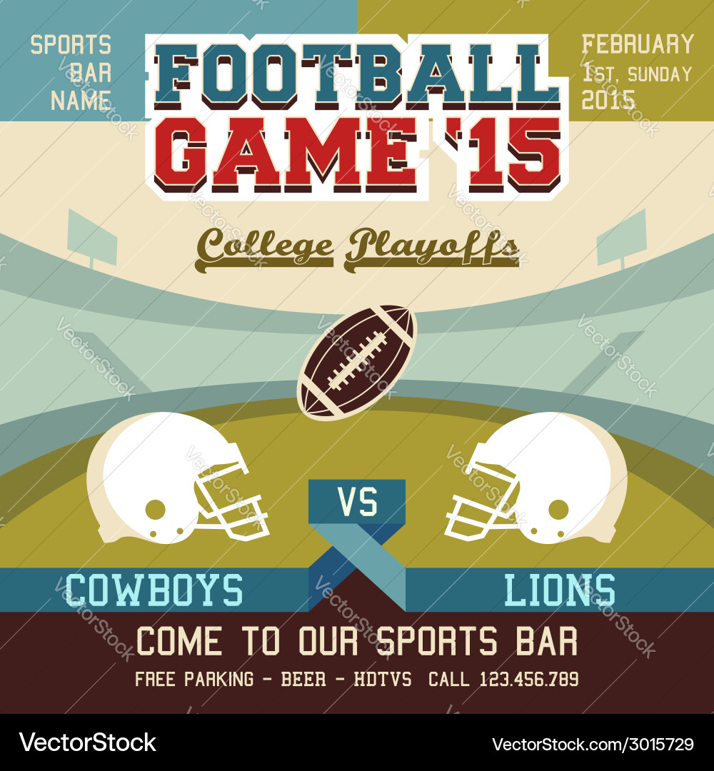 College Football Playoffs Poster Vector Image