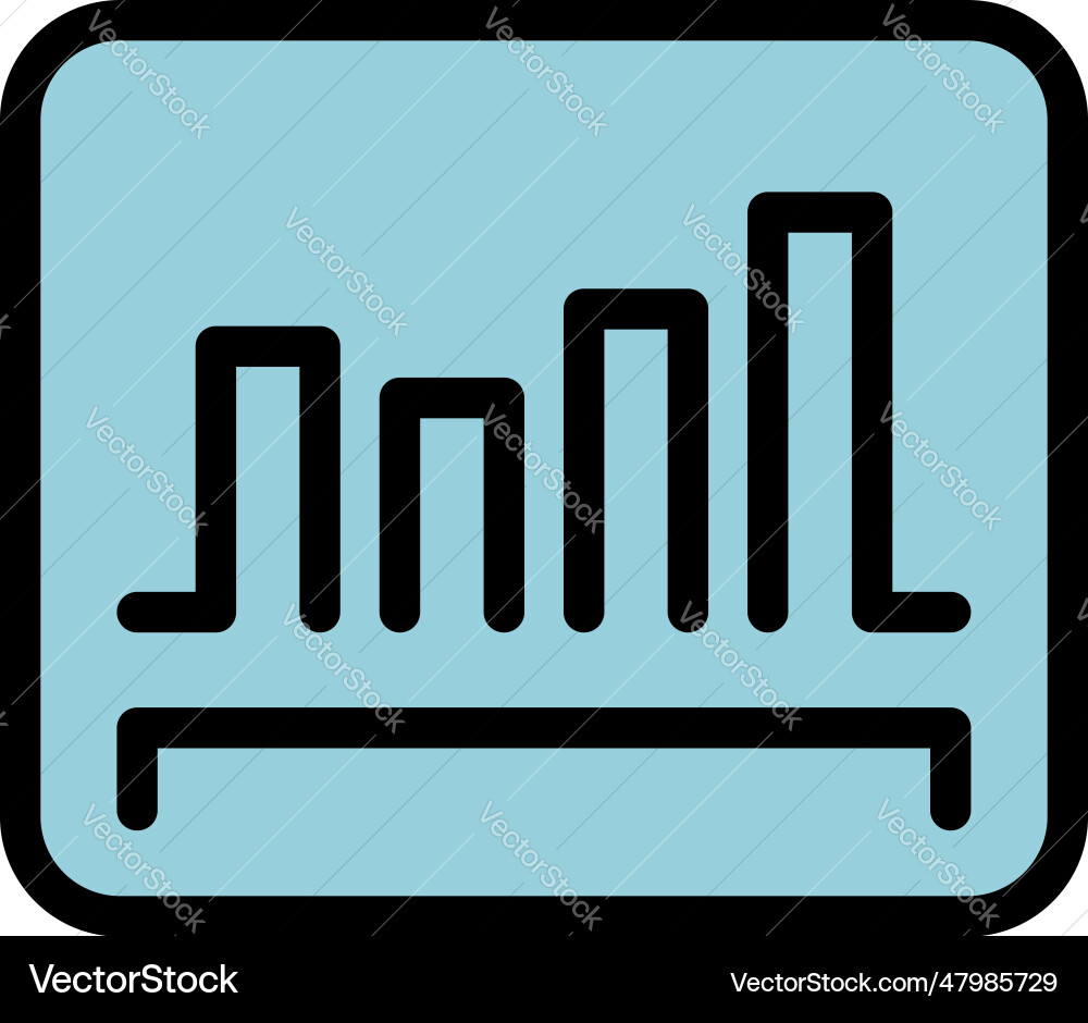 Graph data review icon flat Graph data review icon flat vector image