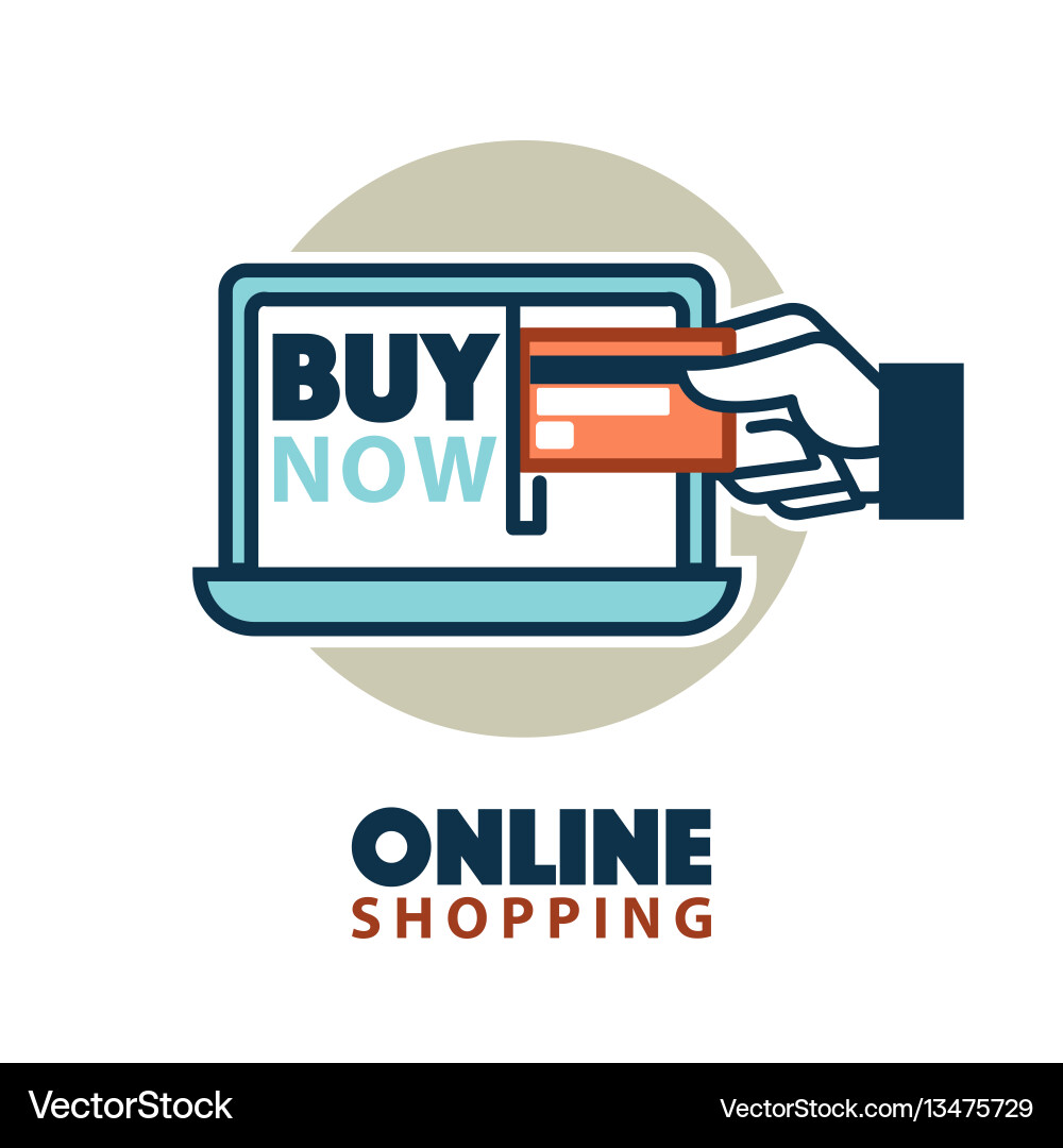 Online shopping web icon template computer