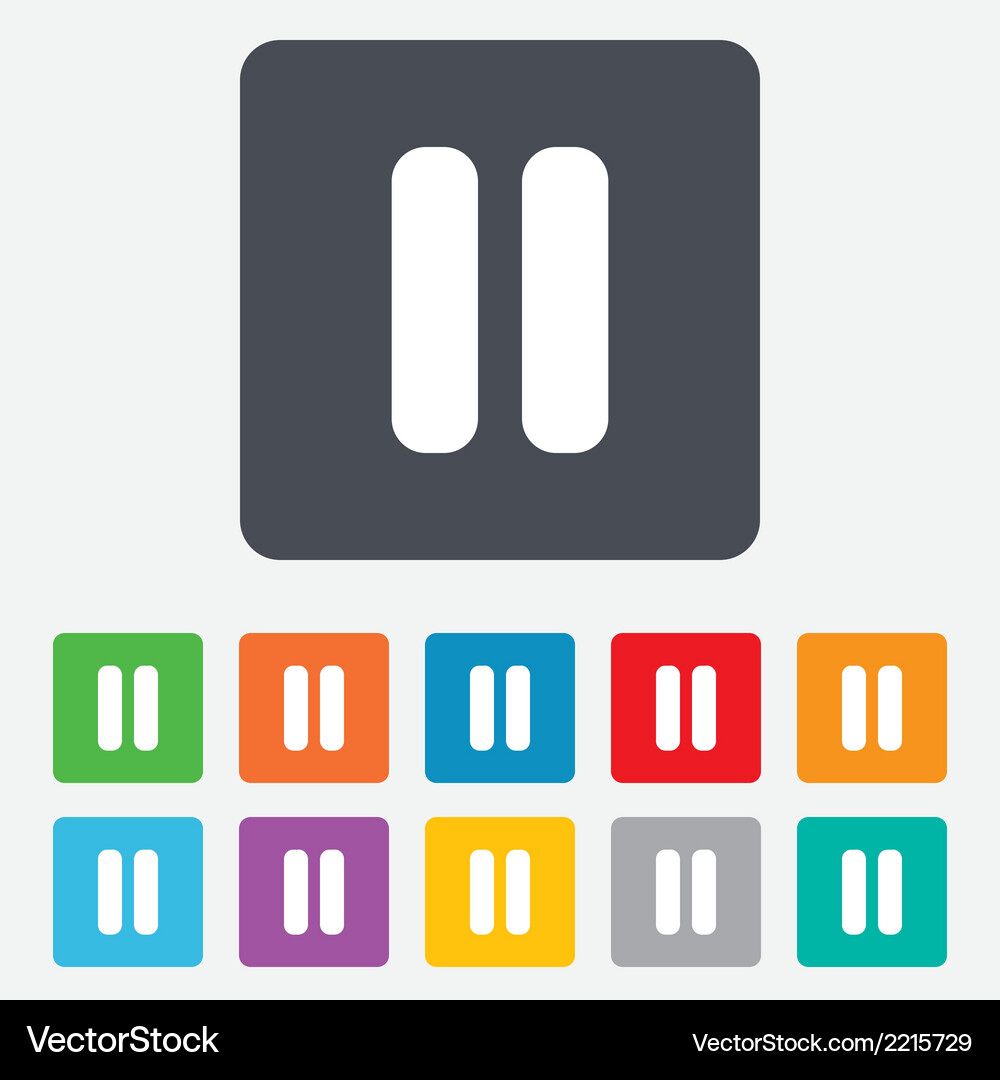 Pause sign icon player navigation button Vector Image