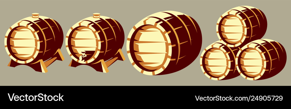 Set color templates with barrels for storing vector image