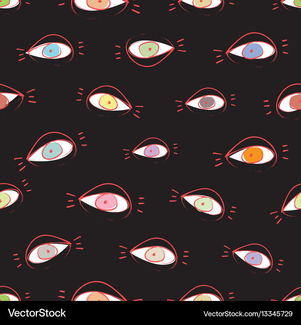 Sketchy Open Eyes Pattern vector image