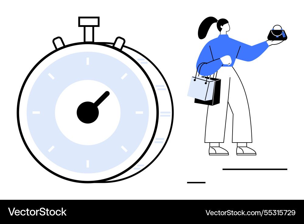 Time management in shopping and efficient decision Vector Image