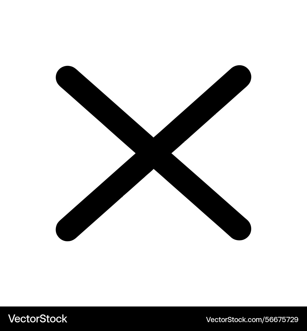 Two intersecting black diagonal lines Vector Image