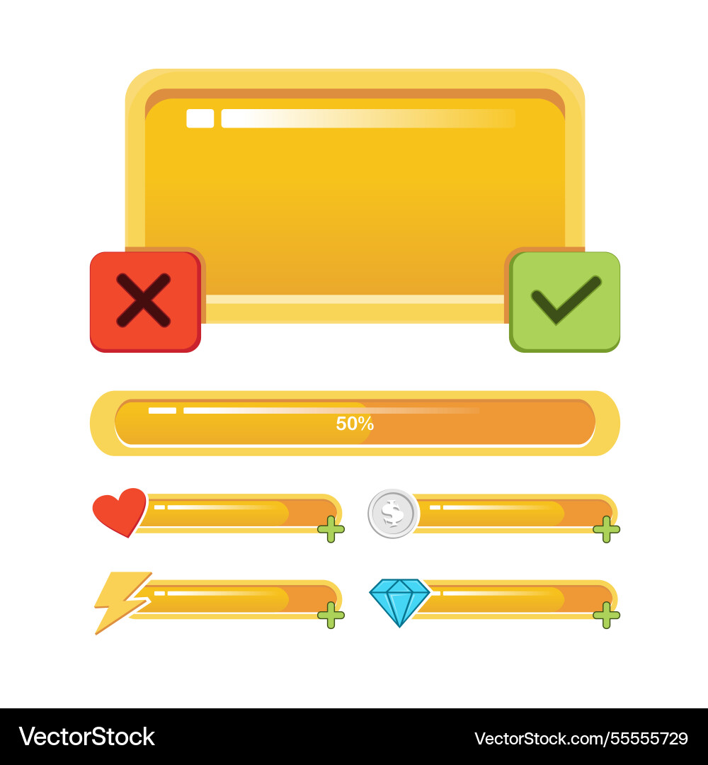 Ui interface for game or mobile app Ui interface for game or mobile app Vector Image