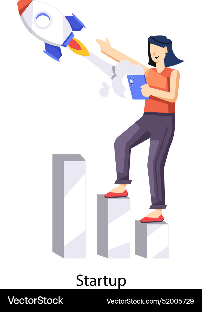 Weba flat style of startup Vector Image