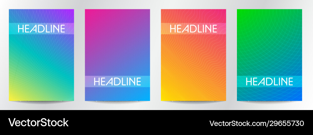 Abstract Line Color Gradient Set vector image