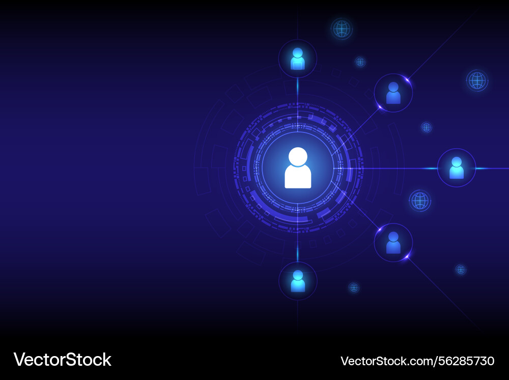Abstract network connection customer digital vector image