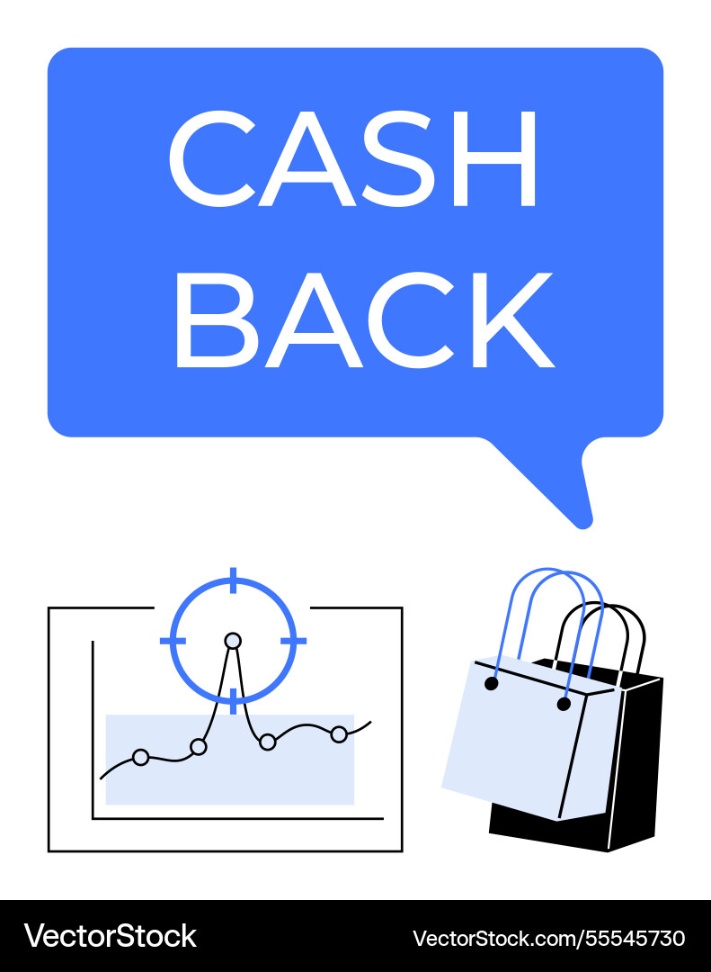 Cashback concept with data visualization chart Cashback concept with data visualization chart vector image