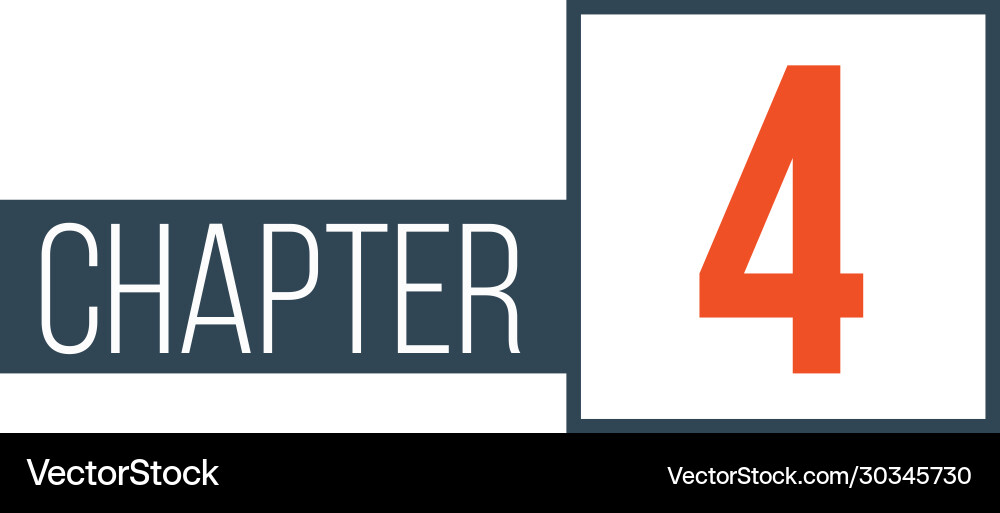 Chapter 4 design template can be used for books Vector Image