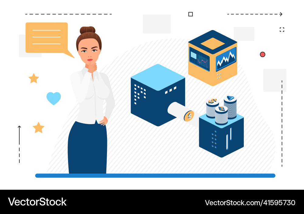 Cryptocurrency Blockchain Technology vector image