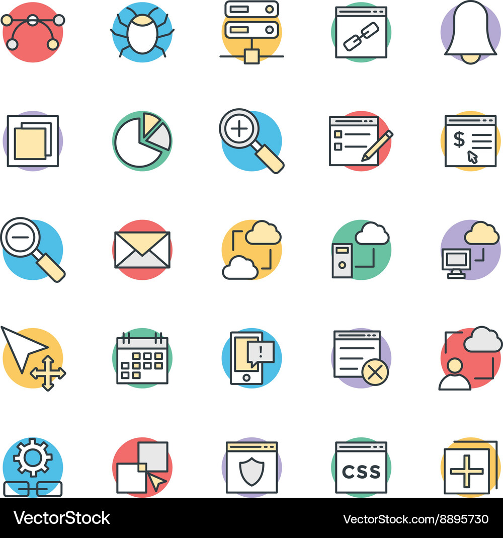 Design and development cool icons 4 Vector Image