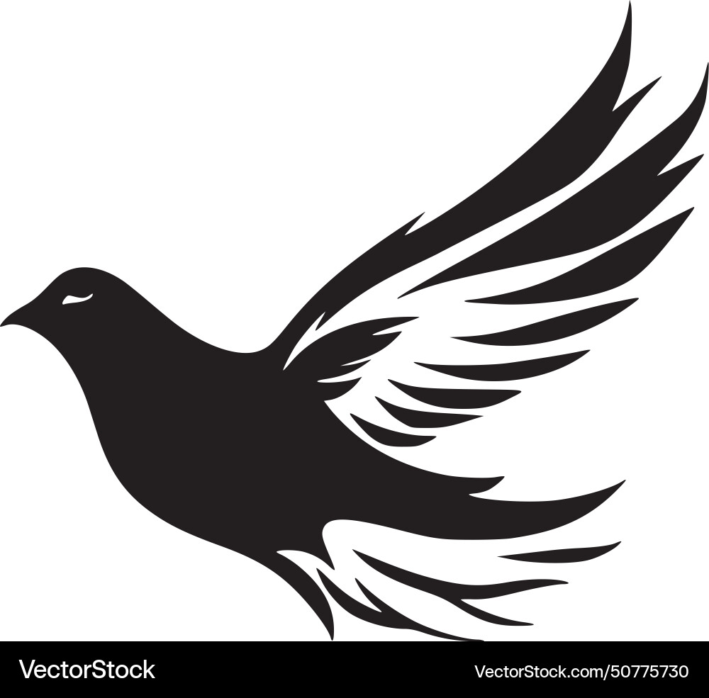 Dove - black and white Royalty Free Vector Image