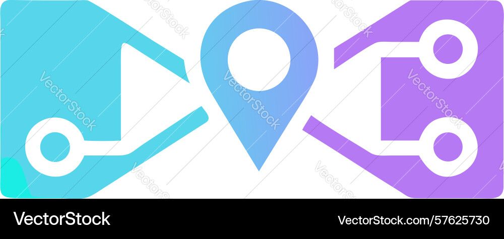 Location pin with network connection points vector image