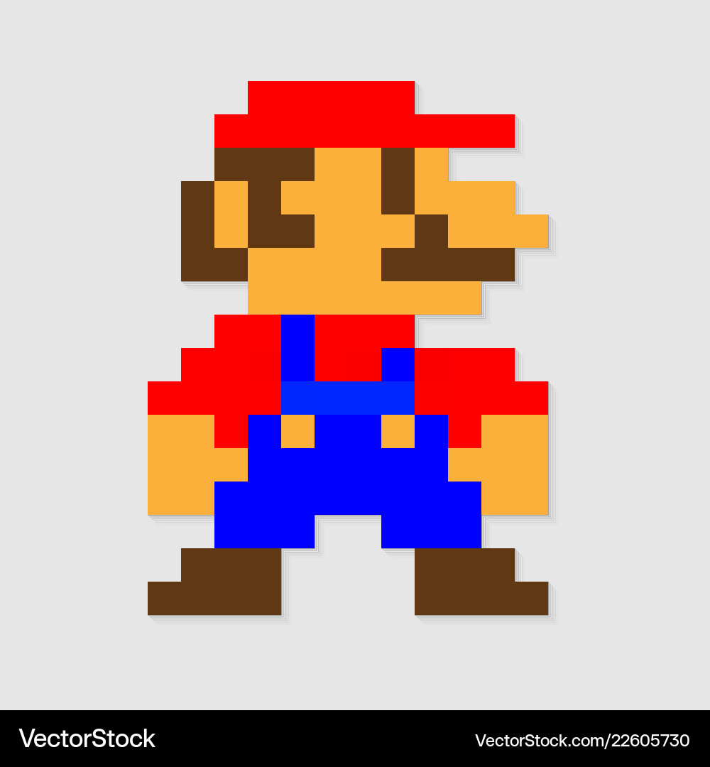 Pixel Mario Icon Royalty Free Vector Image - VectorStock