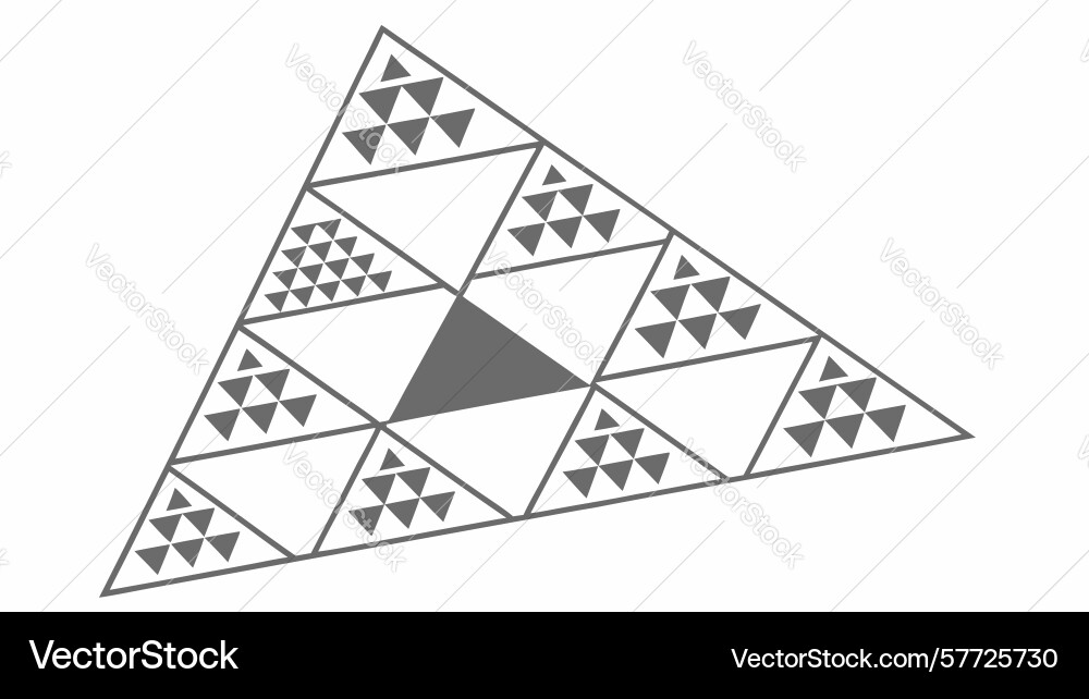 Sierpinski triangle fractal pattern mathematical vector image