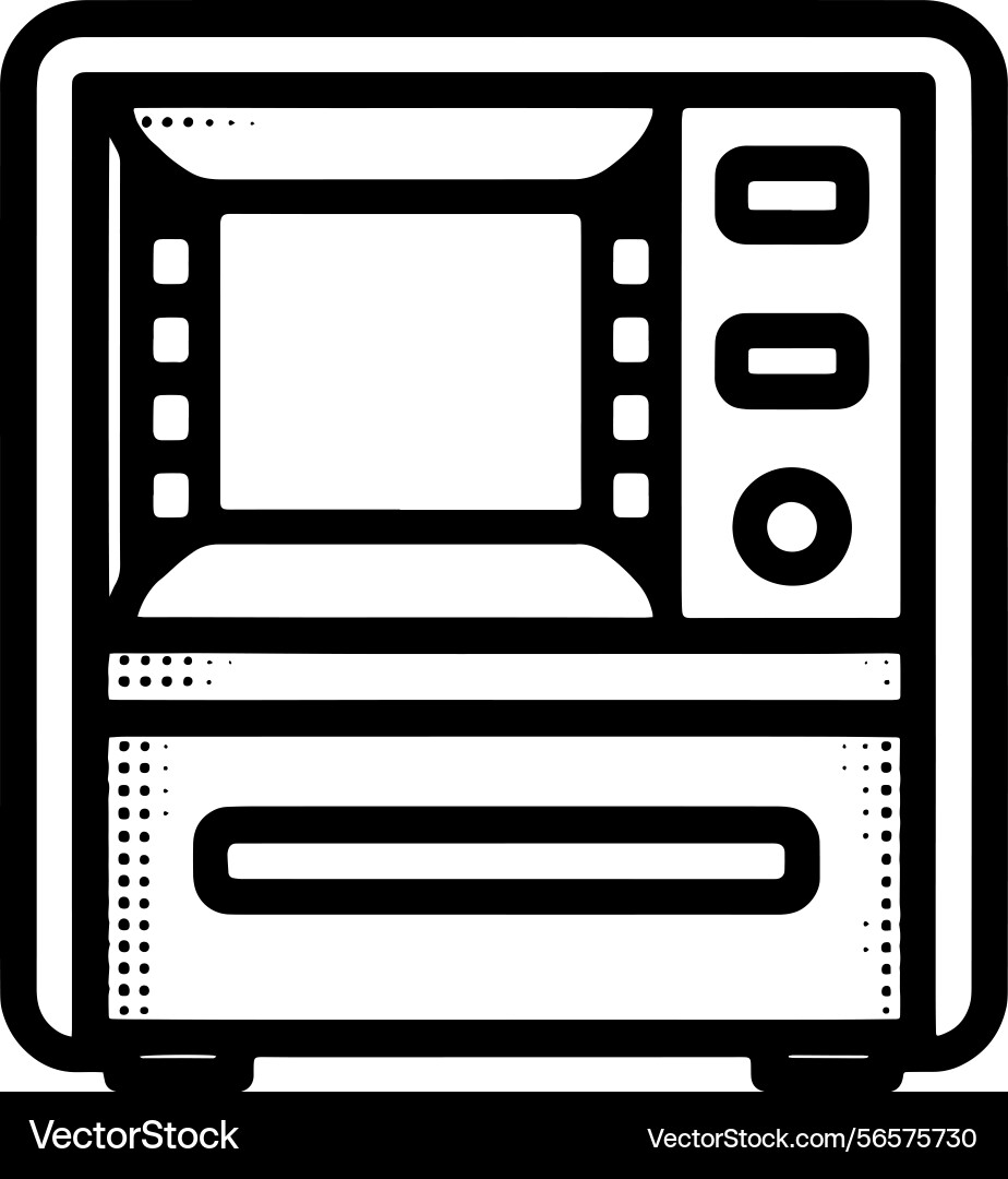 Simple icon of a atm machine logo design Simple icon of a atm machine logo design vector image