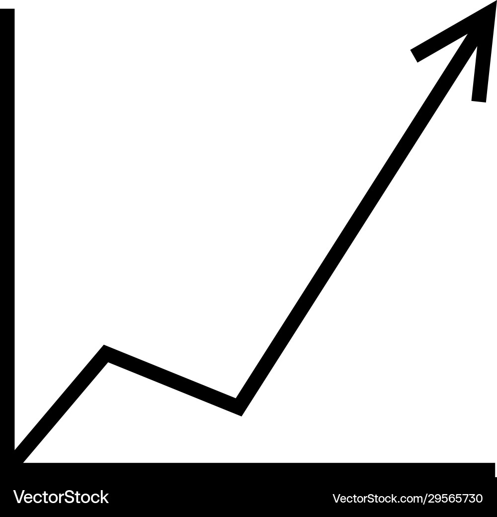 Single analytic icon - increasing graph Single analytic icon - increasing graph vector image