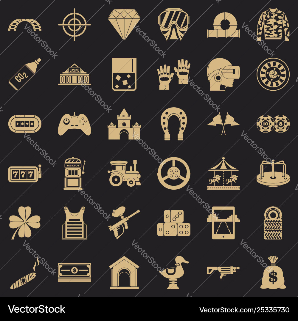 Slot-Maschine-Icons setzen einfachen Stil Slot-Maschine-Icons setzen einfachen Stil vektorbild