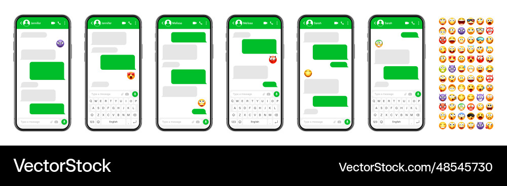Smartphone messaging app user interface design Smartphone messaging app user interface design vector image