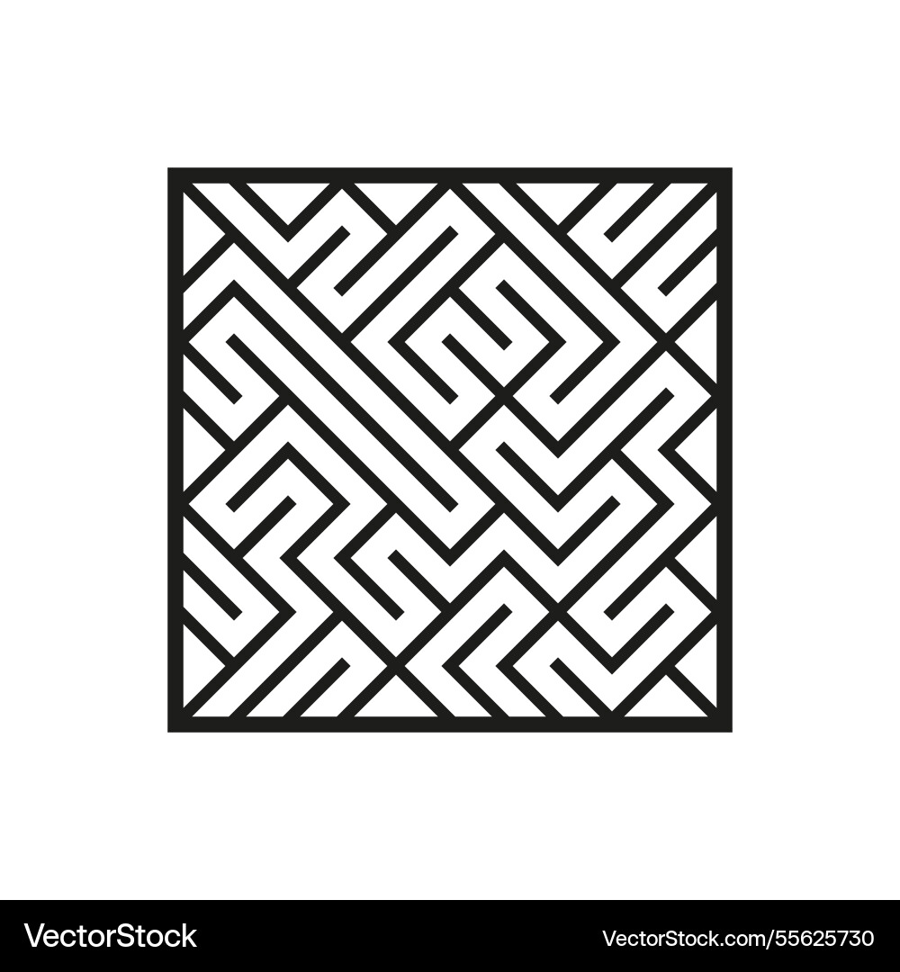 Square maze design geometric labyrinth pattern Vector Image