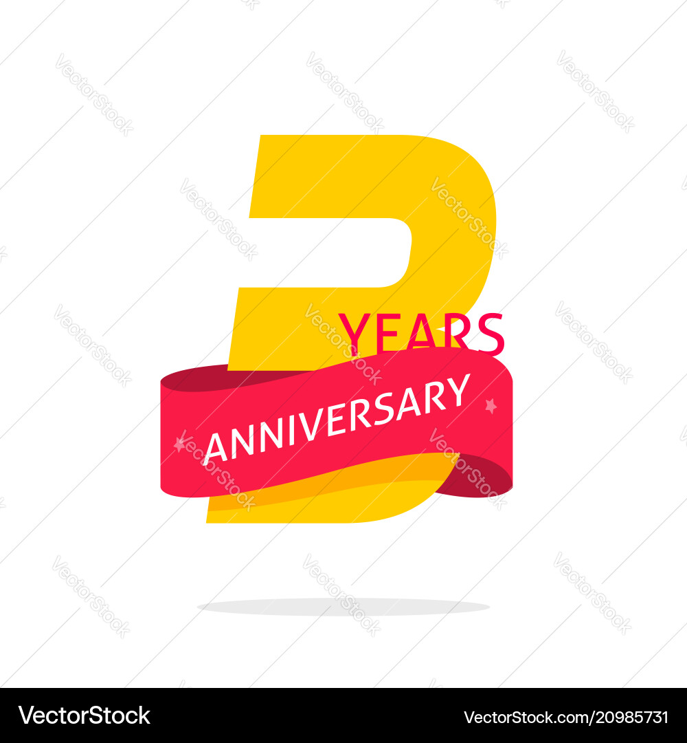 3 years anniversary logo template isolated 3 years anniversary logo template isolated vector image