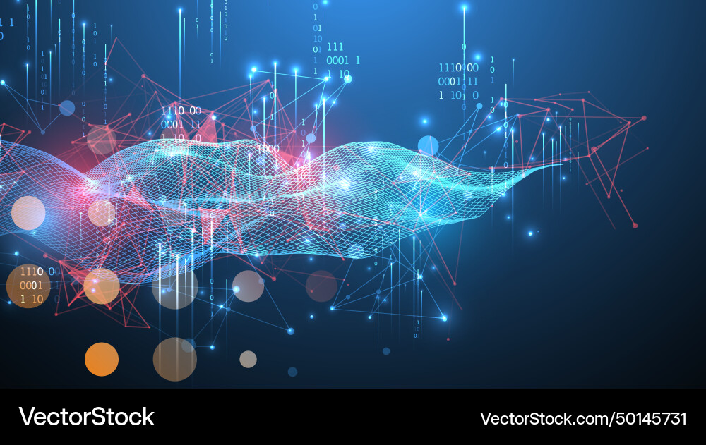 Big data abstract digital futuristic wireframe Big data abstract digital futuristic wireframe vector image