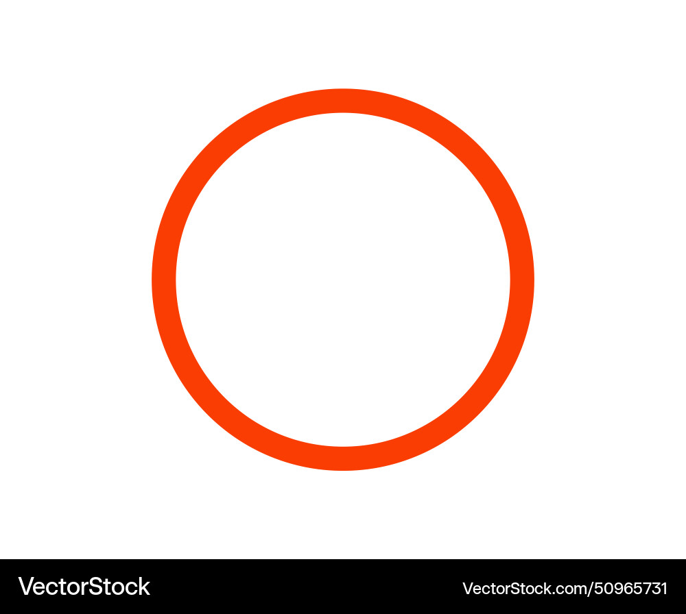 Circle shape outline orange stroke Royalty Free Vector Image