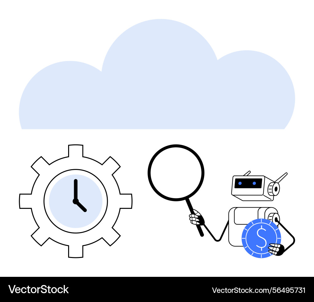 Cloud integration with ai time management Cloud integration with ai time management vector image