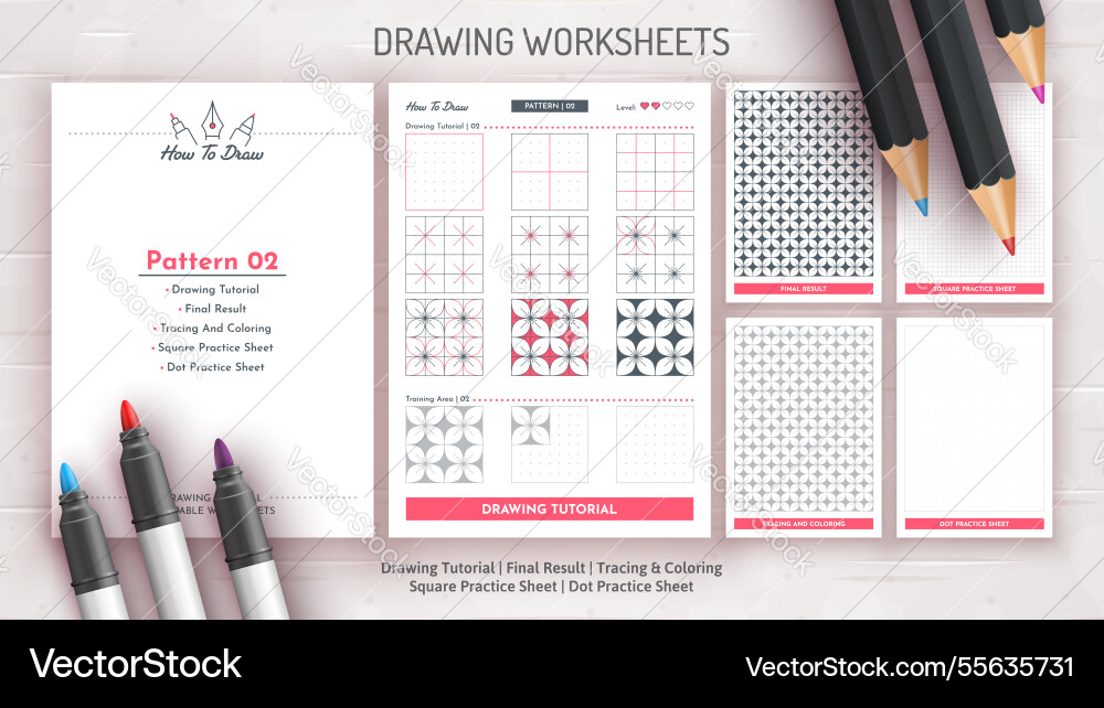 How to draw a pattern step by drawing vector image