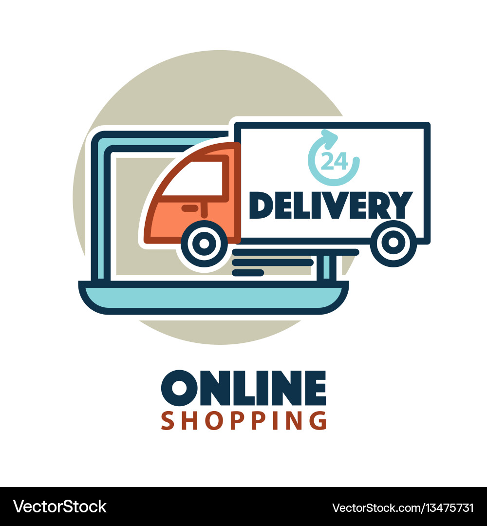 Online shopping web icon template computer Online shopping web icon template computer vector image