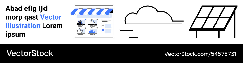 Online store interface with cloud network Vector Image