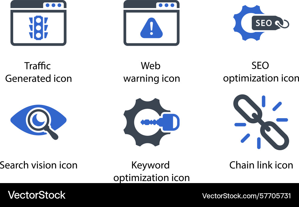 Traffic generated web warning seo optimization vector image