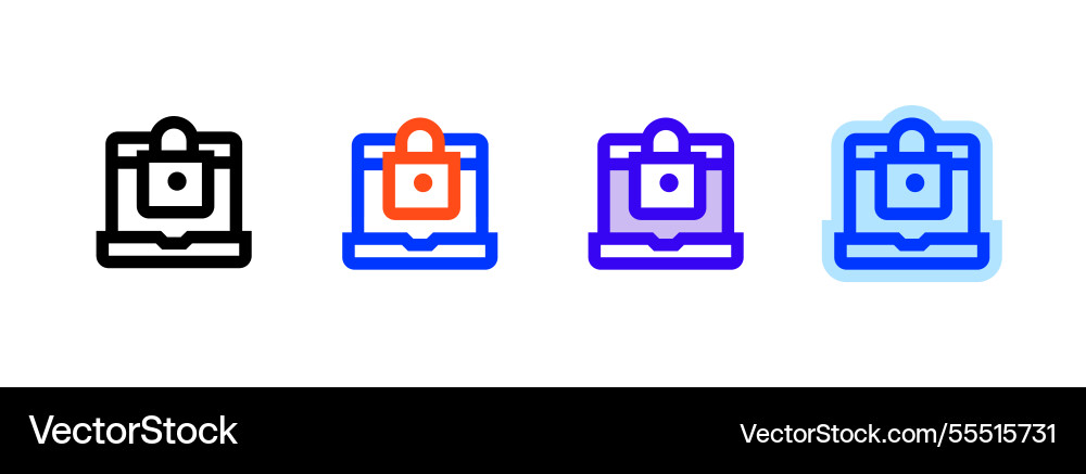 Web security icon linear style sign for mobile Web security icon linear style sign for mobile Vector Image
