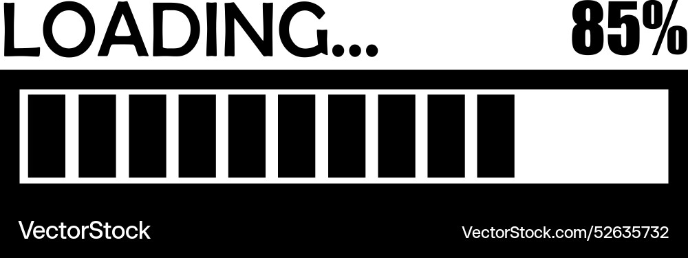 85 loading icon - sleek progress indicator vector image