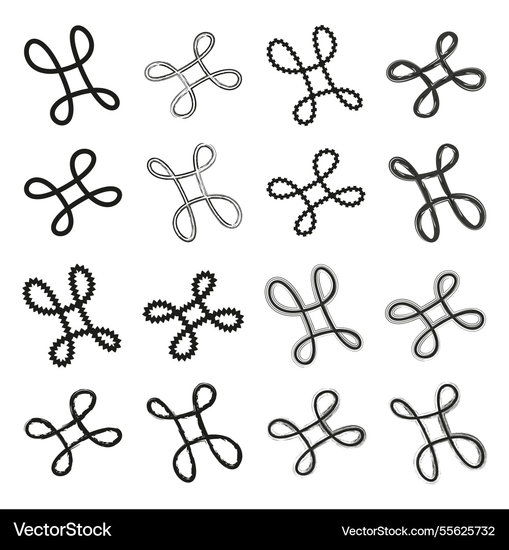 Abstract loop symbols twisted line patterns Abstract loop symbols twisted line patterns vector image