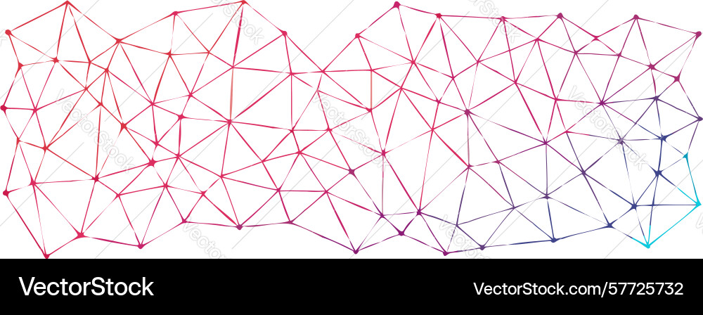 Abstract polygonal mesh network pink-red gradient vector image