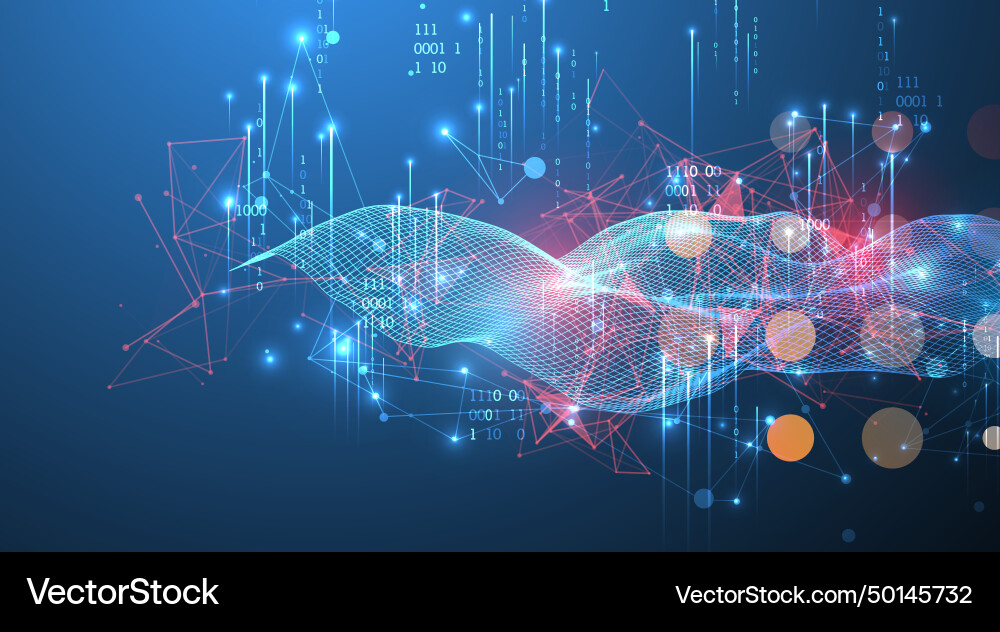 Big data abstract digital futuristic wireframe Big data abstract digital futuristic wireframe vector image