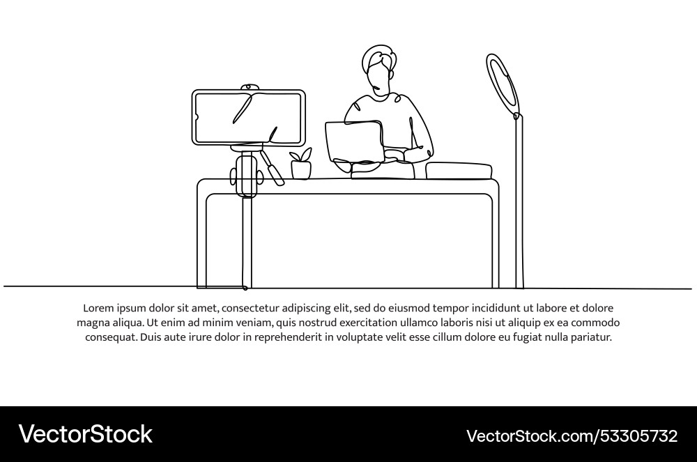 Continuous line design of a man is review Vector Image