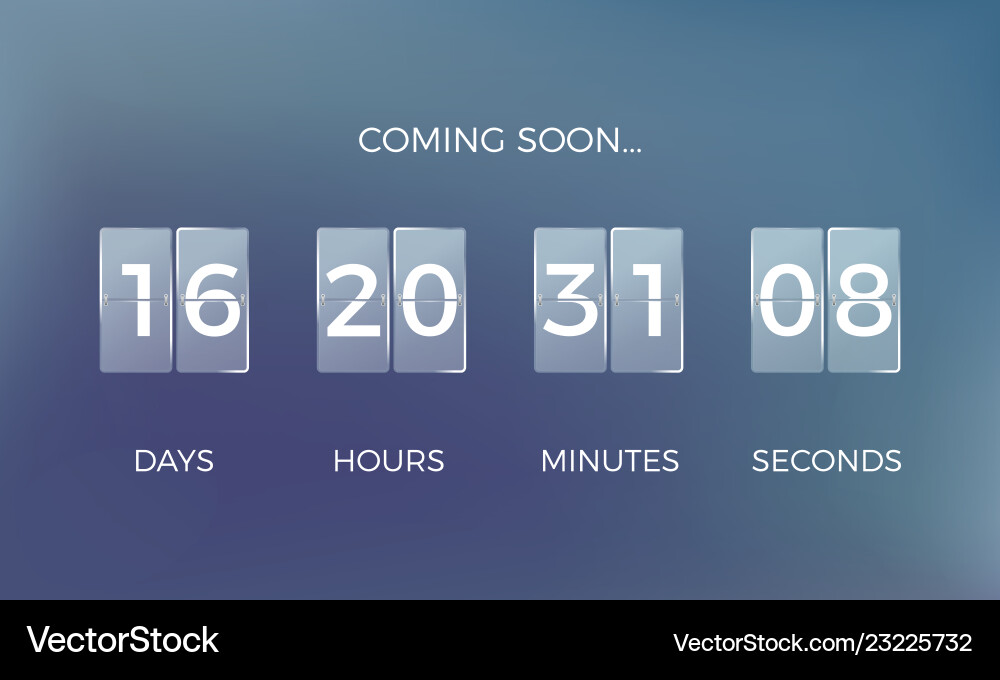 Countdown Clock - Coming Soon Timer vector image