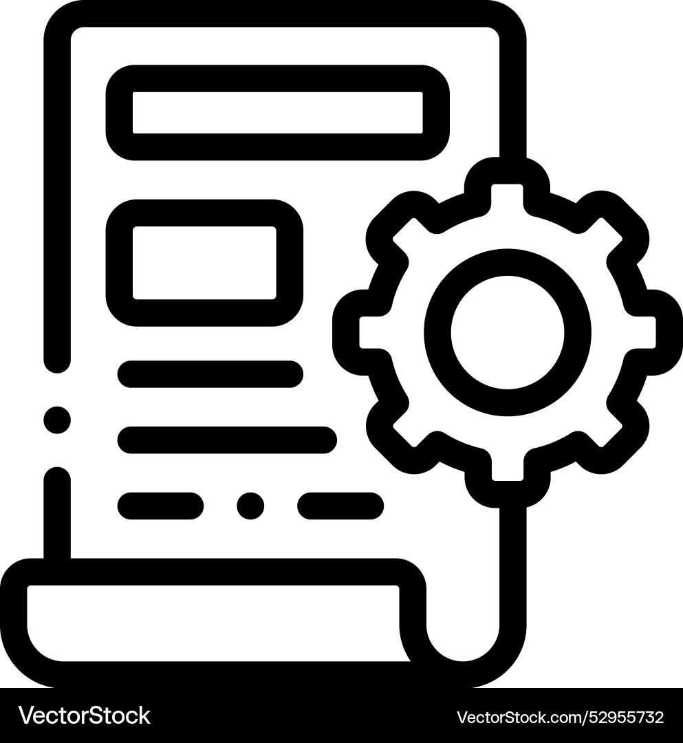 Design process icon thin linear style Design process icon thin linear style vector image